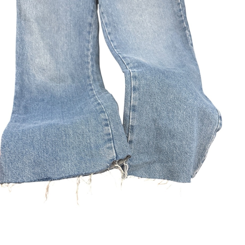 Zara High Rise Straight Leg Jeans Women’s Size 10 Blue Raw Hem 34x29 - Picture 3 of 7
